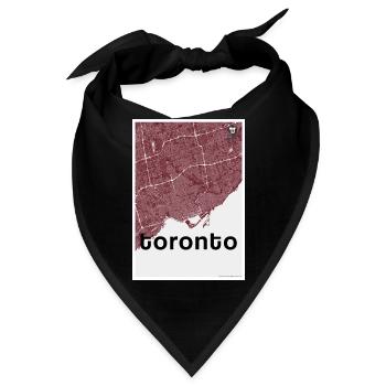 Toronto Hipster Stadt Karte rot - Bandana - Schwarz - Vorne