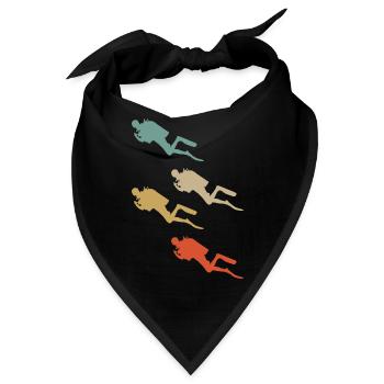 Retro Vintage Design Tauchen Taucher Schwimmer - Bandana - Schwarz - Vorne