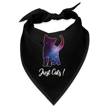 Katze Kitten Silhouette Space Cat Weltall Galaxy - Bandana - Schwarz - Vorne
