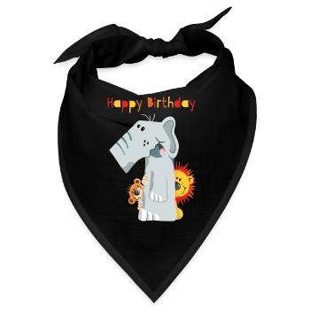 Happy Birthday - Erster Geburtstag - Zahl Eins - Bandana - Schwarz - Vorne
