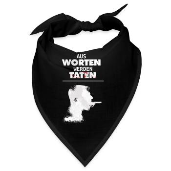 Aus Worten werden Taten - gegen AfD und Nazis - Bandana - Schwarz - Vorne