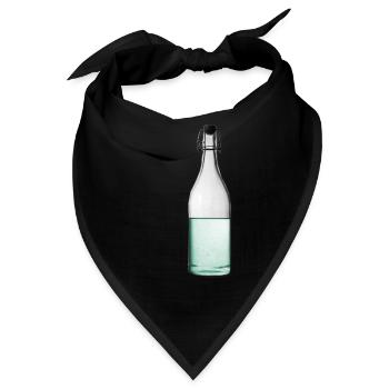 Wasserflasche Flasche Korken - Bandana - Schwarz - Vorne