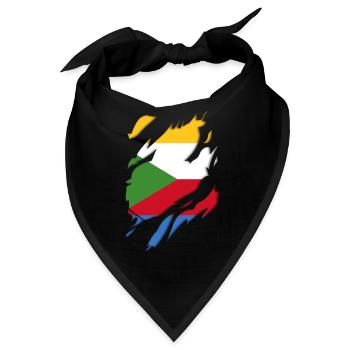 Komoren Flagge zerrissenes Motiv - Bandana - Schwarz - Vorne