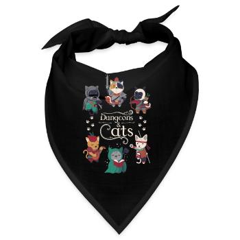 Dungeons und Katzen - Bandana - Schwarz - Vorne