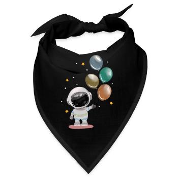 Astronaut mit Luftballons - Bandana - Schwarz - Vorne