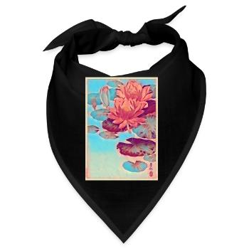 Seerosen Japanische Kunst - Bandana - Schwarz - Vorne