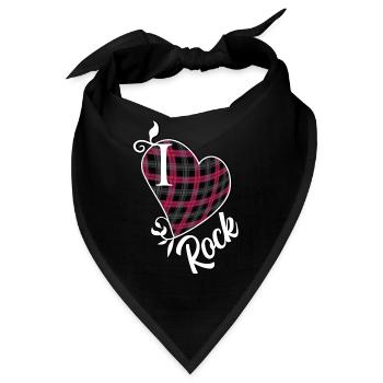 Ich liebe Rock - Bandana - Schwarz - Vorne