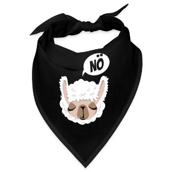 Nö, ich muss garnix - Lama - Spruch - Bandana - Schwarz - Vorne