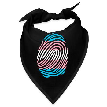 Trans Transgender Pride Flagge - Bandana - Schwarz - Vorne