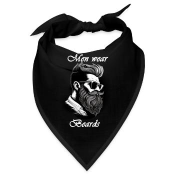 Men wear beards weiß - Bandana - Schwarz - Vorne