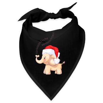 Fröhlicher Elefant zu Weihnachten - Bandana - Schwarz - Vorne