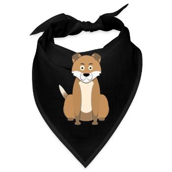 Cartoon Hund - Bandana - Schwarz - Vorne