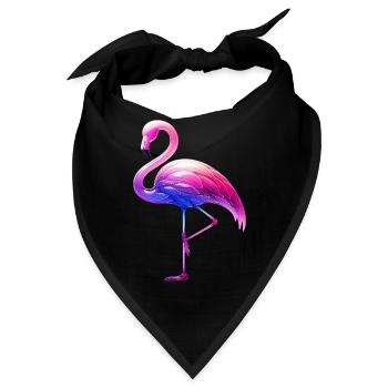 Rosa Flamingo - Bandana - Schwarz - Vorne