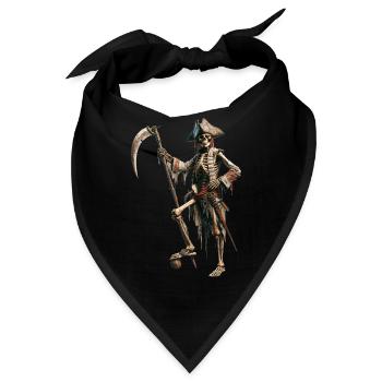 Knochenpirat mit Sense - Bandana - Schwarz - Vorne