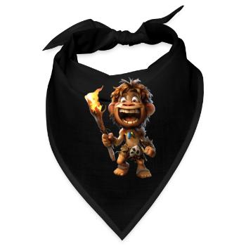 Caveman #lovely toons - Bandana - Schwarz - Vorne