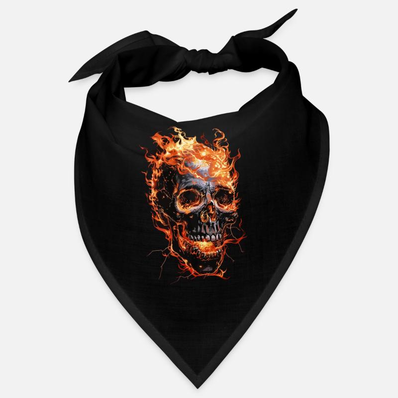 Skull Flames Skull Fire Skeleton Biker Bandana