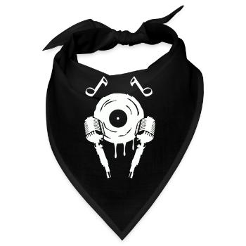 mic music symbol - Bandana - Schwarz - Vorne