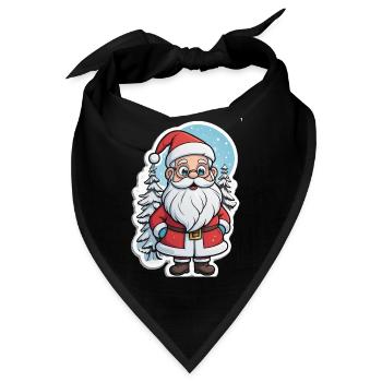Weihnachtsmann - Bandana - Schwarz - Vorne