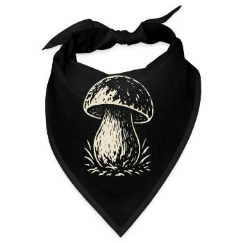 Steinpilz Pilzsammler - Pilze - Spruch - Bandana - Schwarz - Vorne