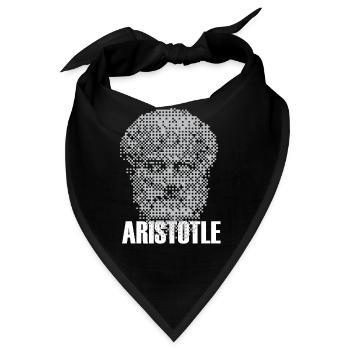 Pixel Aristoteles-Kopf-Mosaik - Bandana - Schwarz - Vorne