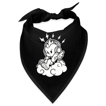 Punk Engel – Cherub mit Kopfhörern - Bandana - Schwarz - Vorne