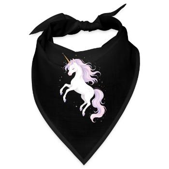 Zauberhaftes Einhorn Illustration  - Bandana - Schwarz - Vorne