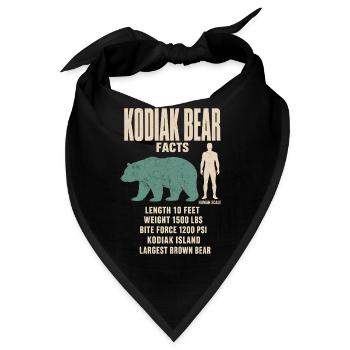 Kodiak Bear Fakten Tierrekord Größenvergleich - Bandana - Schwarz - Vorne