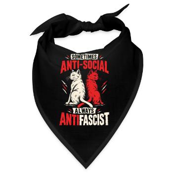 Antifascist Cats – Sometimes Antisocial - Bandana - Schwarz - Vorne