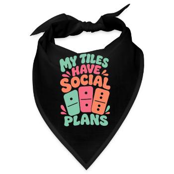 Domino: My Tiles Have Social Plans - Bandana - Schwarz - Vorne