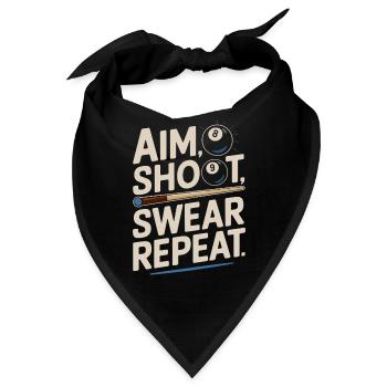 Aim Shoot Swear Repeat Billard Kugel Queue - Bandana - Schwarz - Vorne