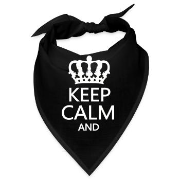 Königskrone Keep Calm Motiv - Bandana - Schwarz - Vorne