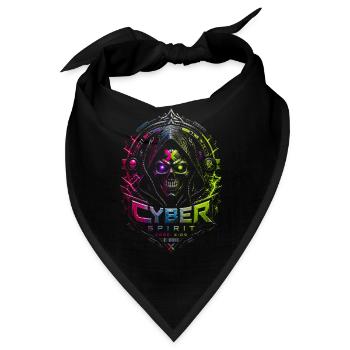 Cyber Spirit Skull Neon – Halloween-Horror - Bandana - Schwarz - Vorne
