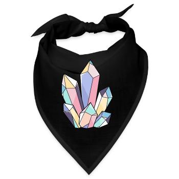 Bunter Kristall Kristall Edelstein Spirituell - Bandana - Schwarz - Vorne