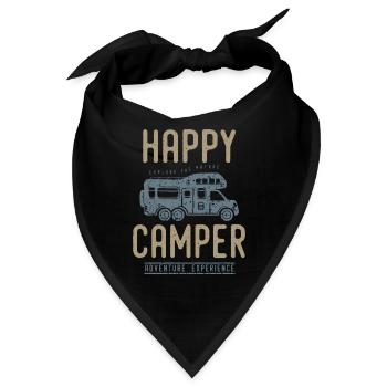 Happy Camping Weihnachten Geburtstag T-Shirt - Bandana - Schwarz - Vorne