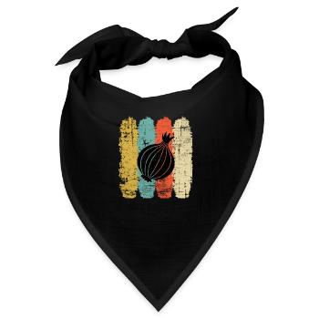 Onion Lover Retro Vegetables Vegan Gift idea - Bandana - Schwarz - Vorne