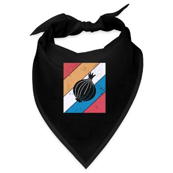 Onion Lover Retro Vegetables Vegan Gift idea - Bandana - Schwarz - Vorne