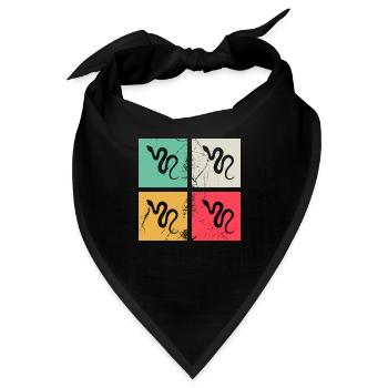 Snake Retro Reptile Python Gift idea - Bandana - Schwarz - Vorne