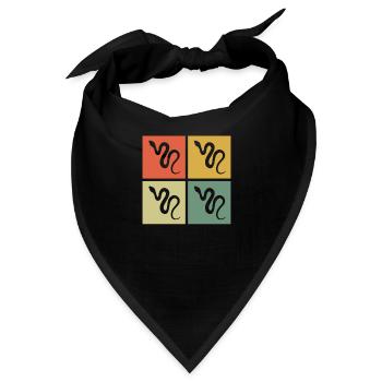 Snake Retro Reptile Python Gift idea - Bandana - Schwarz - Vorne