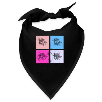 Olive food oil Retro Vegetarian Gift idea - Bandana - Schwarz - Vorne