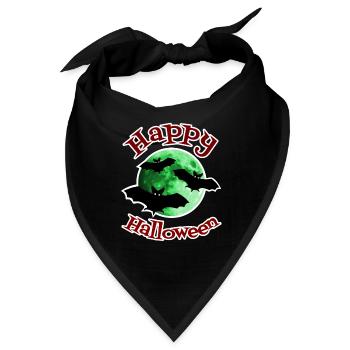 Halloween gruselige Fledermäuse flattern vor Mond - Bandana - Schwarz - Vorne