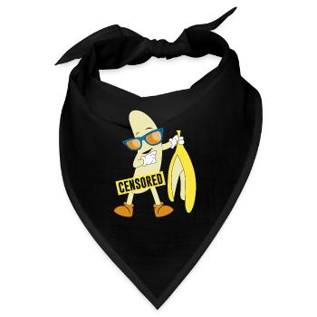 Zensierte nackte Banane - Bandana - Schwarz - Vorne