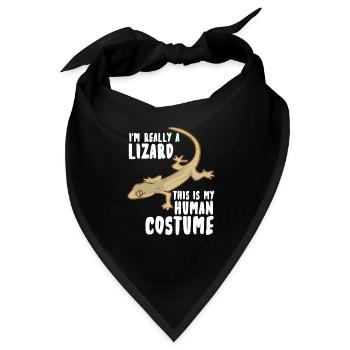 I'm Really A Lizard This Is My Human Costume - Bandana - Schwarz - Vorne