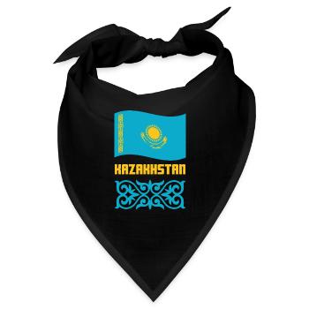 Kazakhstan Republik Kasachen Kasachisch Geschenk - Bandana - Schwarz - Vorne