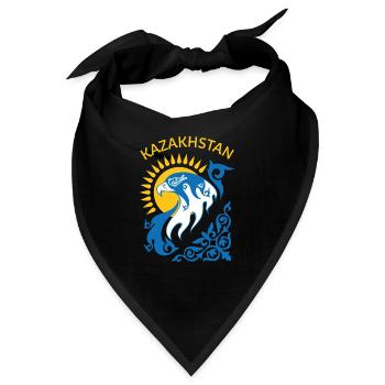 Kazakhstan Kasachisch Geschenk Republik Kasachen - Bandana - Schwarz - Vorne