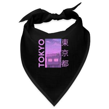 Tokyo Japan, Magenta - Bandana - Schwarz - Vorne