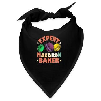 Makronen Macaroon Italien Kekse Konditorei - Bandana - Schwarz - Vorne