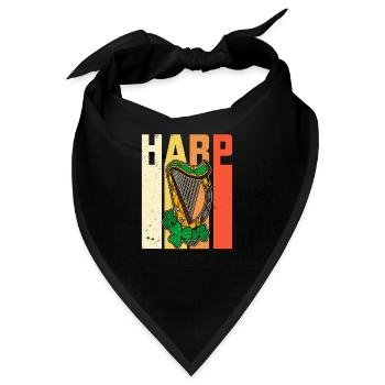 Musiker Harfenist Keltische Harfe Musikschule - Bandana - Schwarz - Vorne