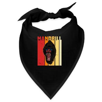 Mandrill Primat Afrika Safari Affe Tiere Biologe - Bandana - Schwarz - Vorne