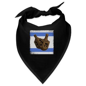 Dreidel Glücksspielzeug Dreydl Judentum Thora - Bandana - Schwarz - Vorne