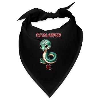 Schlange - chinesisches Sternzeichen - Astrologie - Bandana - Schwarz - Vorne